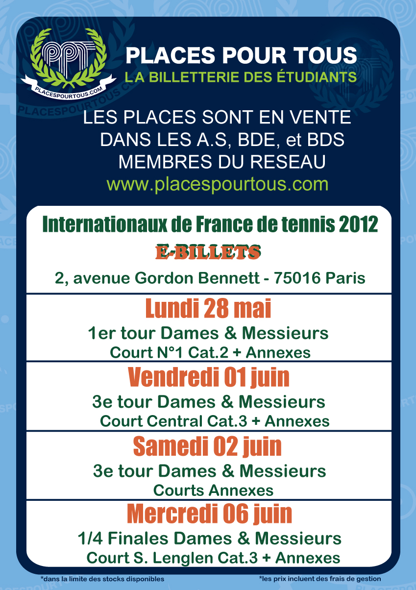Affiche Roland Garros 2012 | Internationaux de France de Tennis