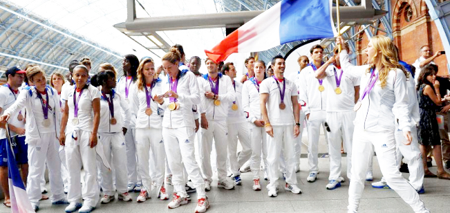 Les sportifs médaillés de retour des Jeux Olympiques de Londres 2012.